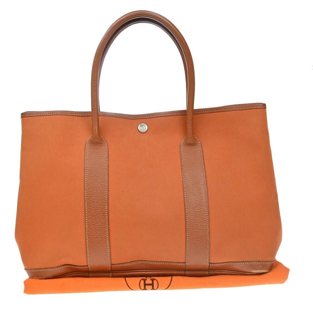 Hermes Garden Party Toile and Leather